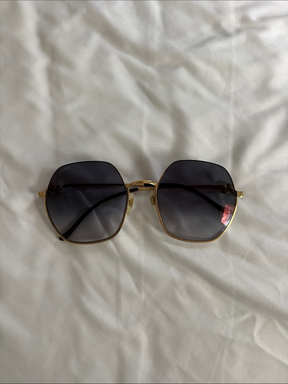 Cartier Gold Frame Sunglasses with Black Gradient Lenses